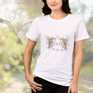 Custom Adorable Hummingbird Heart Wedding Tri-Blend Shirt