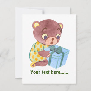 Custom Adorable little girl bear christmas green