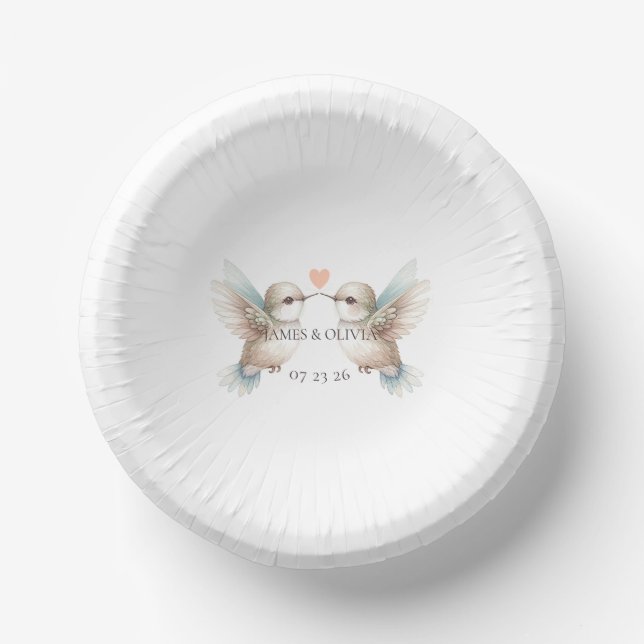 Custom Adorable Wedding Paper Bowl (Front)