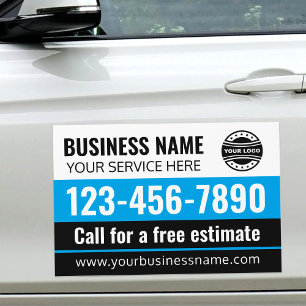 Custom Advertising Car Magnet with Logo Blue