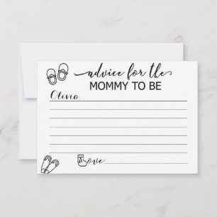 Custom Advice Cards for Mom to Be at Baby Shower