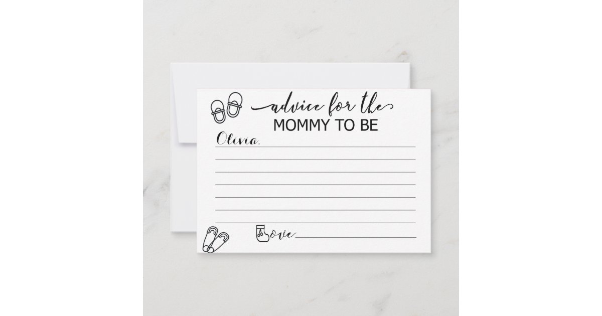 Custom Advice Cards for Mom to Be at Baby Shower Zazzle