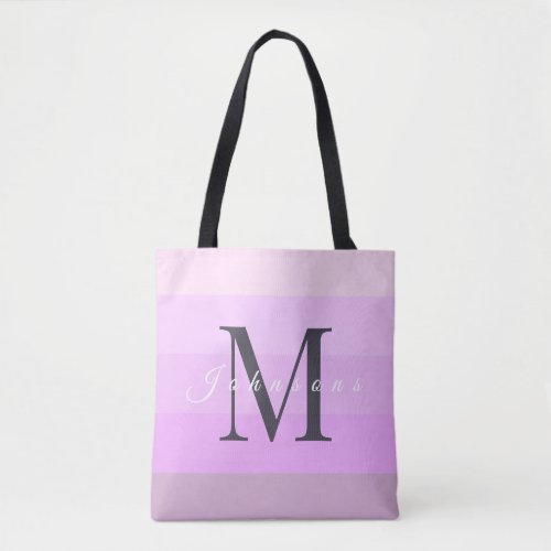 Custom Aesthetic Purple Palette Stripe Color Block Tote Bag