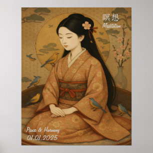 Custom Aesthetic Zen Meditation Mindful Gallery Poster
