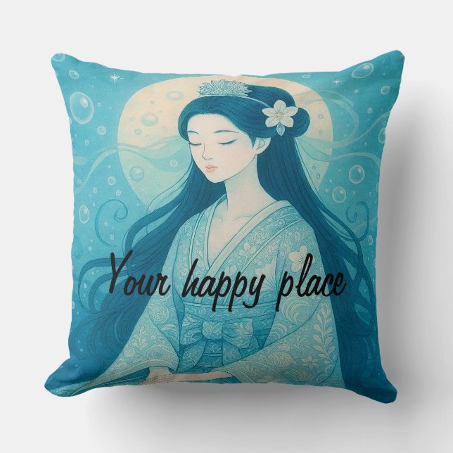 Custom Aesthetic Zen Meditation Mindful Minimalist Throw Pillow (Front)