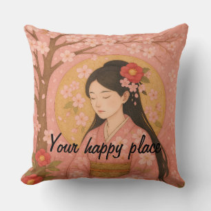 Custom Aesthetic Zen Meditation Mindful Minimalist Throw Pillow