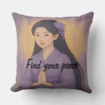 Custom Aesthetic Zen Meditation Mindful Minimalist Throw Pillow