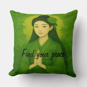 Custom Aesthetic Zen Meditation Mindful Minimalist Throw Pillow