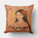 Custom Aesthetic Zen Meditation Mindful Minimalist Throw Pillow