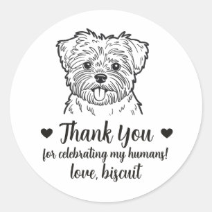Custom Affenpinscher Dog Wedding Favor Stickers