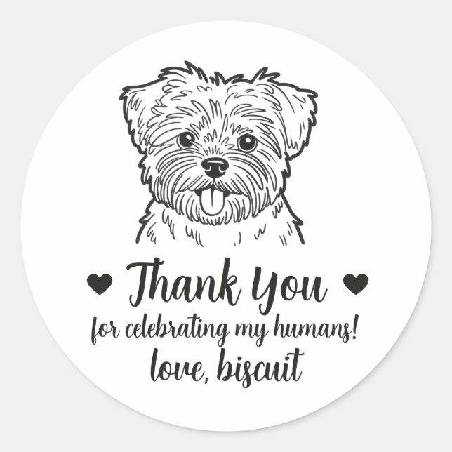 Custom Affenpinscher Dog Wedding Favor Stickers (Front)