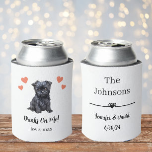 Custom Affenpinscher Pet Wedding Can Cooler