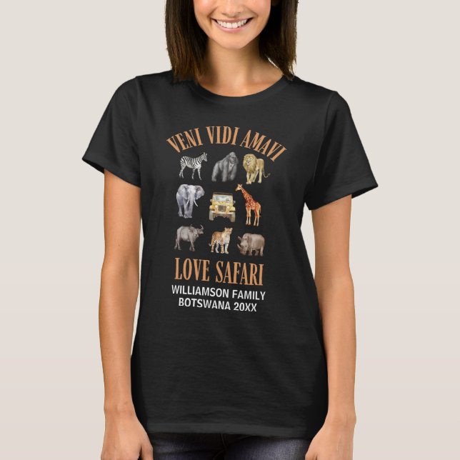 Custom Africa VENI VIDI AMAVI Family Safari T-Shirt (Front)