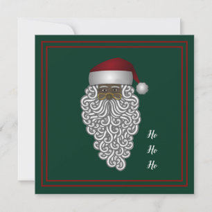 Custom African American Black Santa Christmas Holiday Card