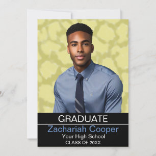 Custom African American Male Photo Graduation  Invitation