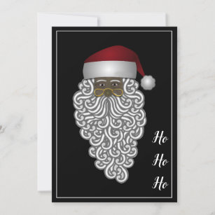 Santa    African American Santa's Wish List christmas holiday cards