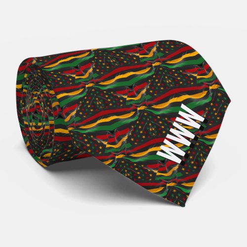 Custom African American Stars and Stripes Neck Tie