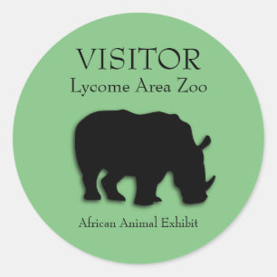 Custom African Rhinoceros Green Stickers