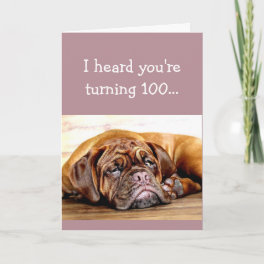 Custom Age 100th Birthday No Day Naps Sleeping Dog Card
