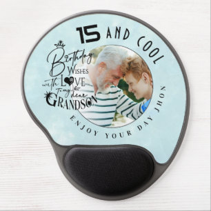 Custom Age and Name Grandson Birthday Gel Mouse Pad