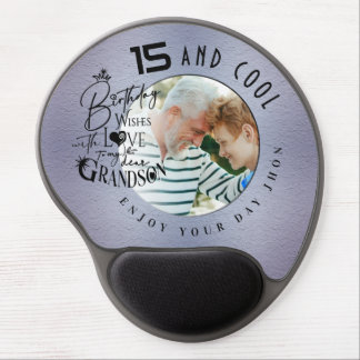Custom Age and Name Grandson Birthday Gel Mouse Pad