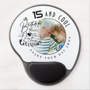 Custom Age and Name Grandson Birthday Gel Mouse Pad