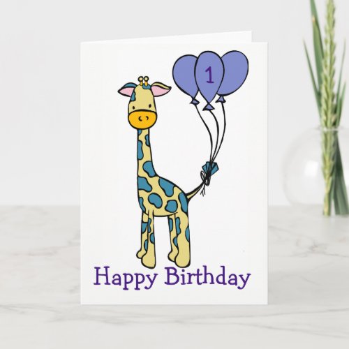Custom Age Birthday Card _ Giraffe