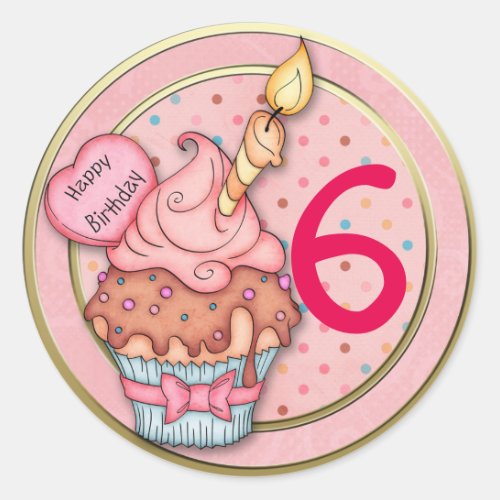 Custom Age Birthday Cupcake Toppers or Cup Labels