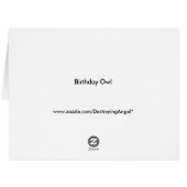 Custom Age Birthday Owl Card (Back Horizontal)