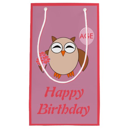 Custom Age Birthday Owl Gift Bag