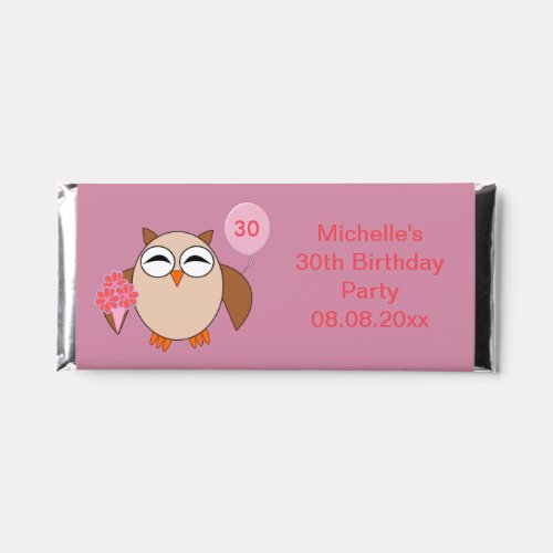 Custom Age Birthday Owl Hershey Bar Favors