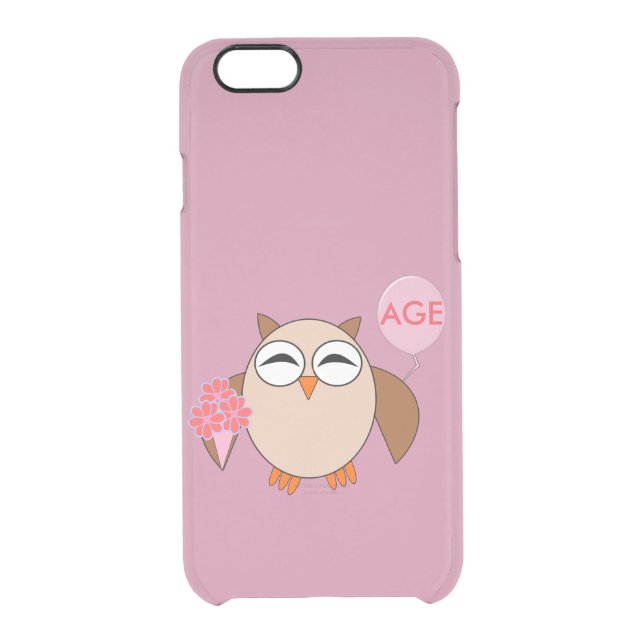 Custom Age Birthday Owl iPhone Case (Back)