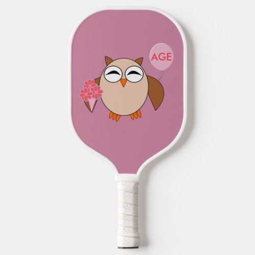 Custom Age Birthday Owl Pickleball Paddle