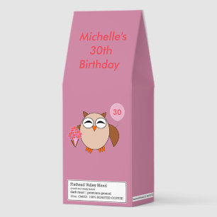 Custom Age Birthday Owl Roasted Coffee