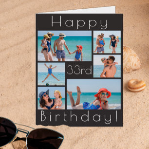 Custom Age Birthday Photo Collage Card – Happy Bir