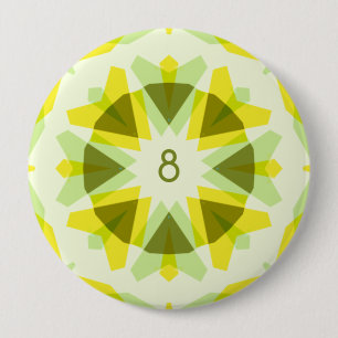 Custom Age Bright Yellow Green Star Kid’s Birthday Button