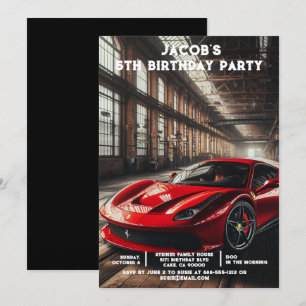 Custom Age Cars Boys Birthday Party Invitations