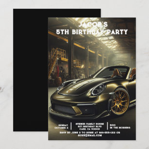 Custom Age Cars Boys Birthday Party Invitations