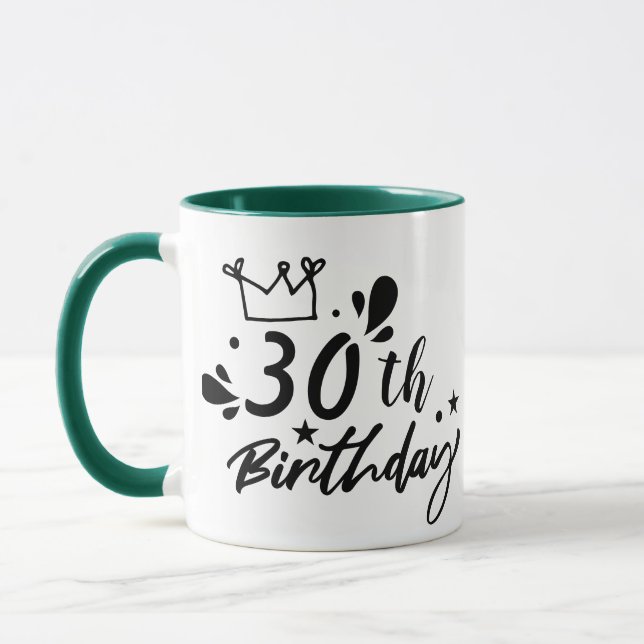 Custom Age Coffee Cup, Personalized Birthday  Mug (Left)