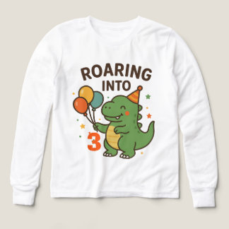 Custom Age Dino Birthday Kids Tee, Hoodie Tri-Blend Shirts