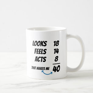 Custom Age Equation Funny Personalized Birthday Coffee Mug