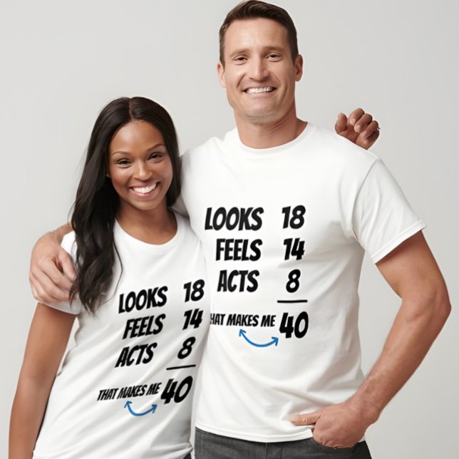 Custom Age Equation Funny Personalized Birthday  T-Shirt (Creator Uploaded)