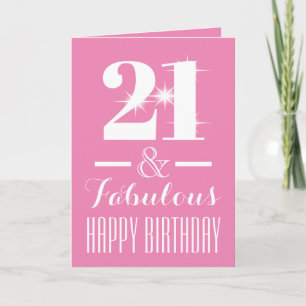 Custom age & fabulous pastel pink white card