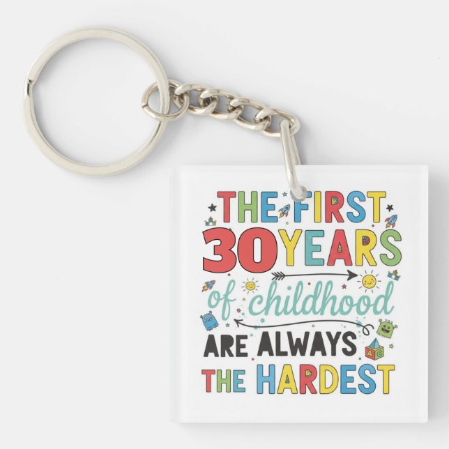 Custom Age First Years of Childhood are Hardest Keychain (Front)