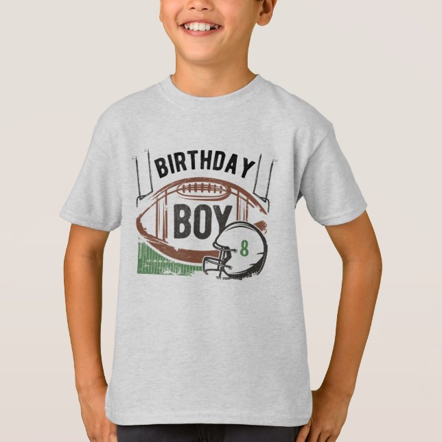 Custom Age Football Birthday Toddler T-shirt (Front)