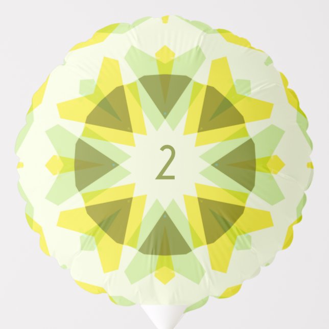 Custom Age Fun Bright Yellow Green Birthday Star Balloon (Front)