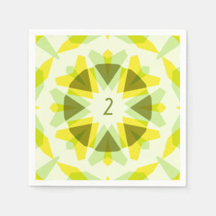 Custom Age Fun Bright Yellow Green Birthday Star Napkins