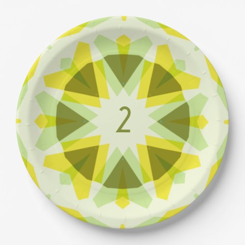 Custom Age Fun Bright Yellow Green Birthday Star Paper Plates