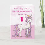 Custom Age Granddaughter Birthday Pink Horse Card<br><div class="desc">A sweet pink pony just like your granddaughter is prancing with the number one! Gold looking details are woven in her mane and tail. Perfect card to wish your granddaughter her birthday!
(Digitally rendered golden looking color)</div>