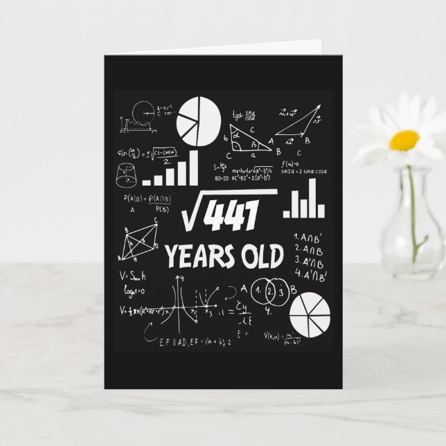 Custom Age Math Equations & Diagrams Birthday Nerd Card (Small Plant)